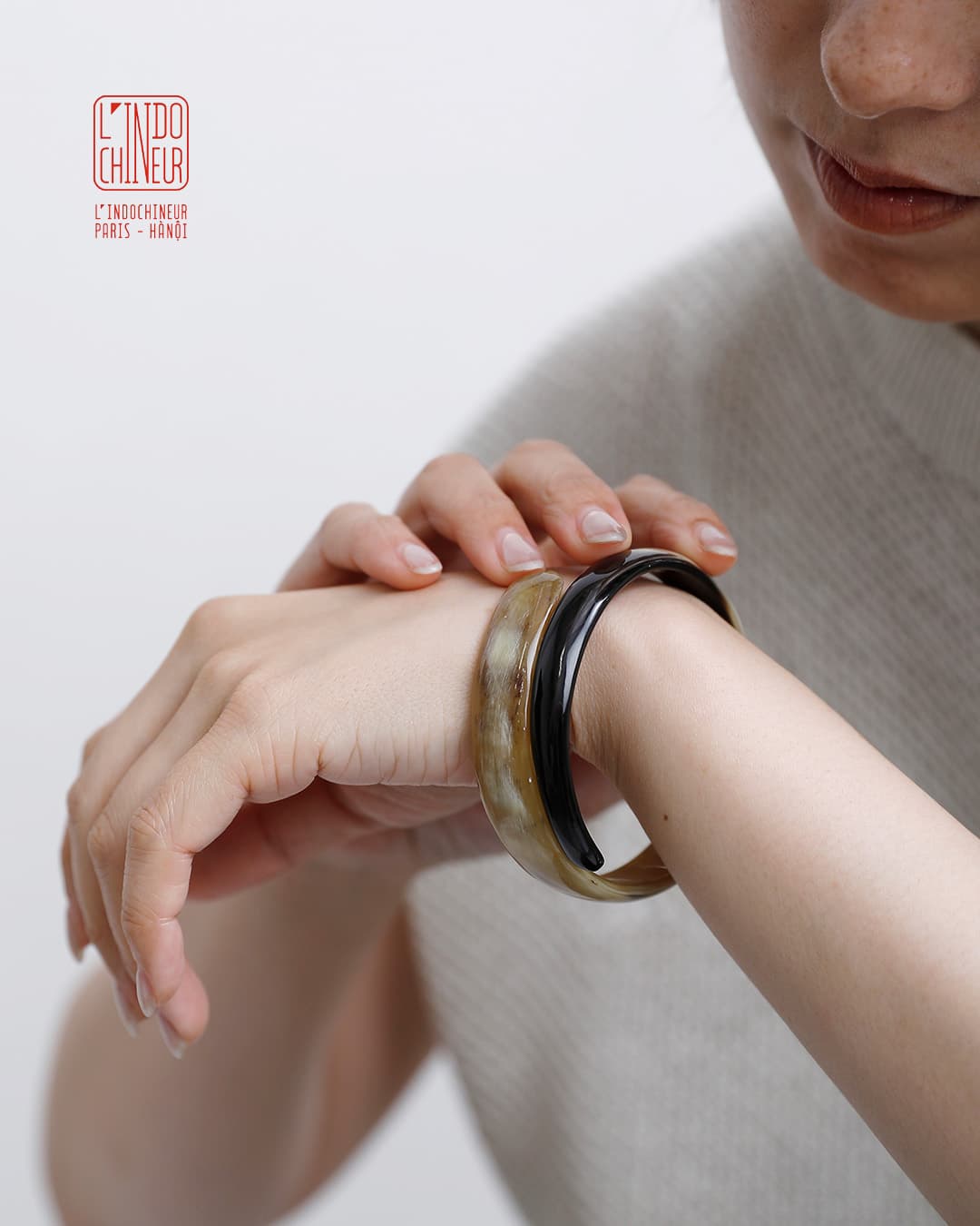 L’INDOCHINEURバッファローホーンブレスレット bjx196-1a