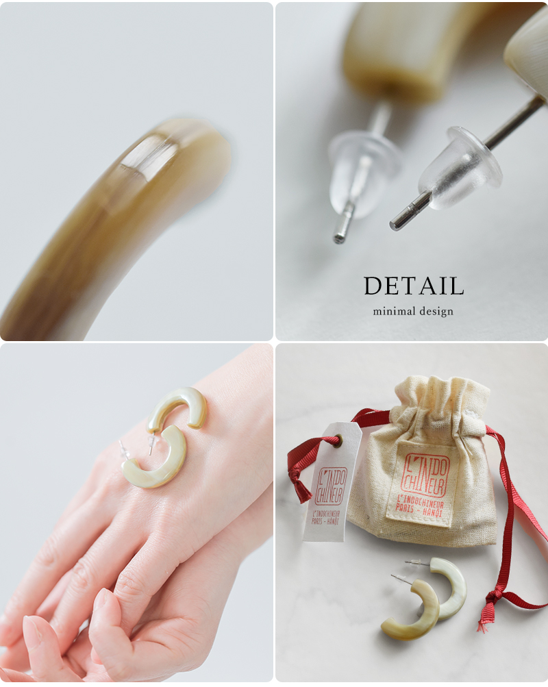 LINDOCHINEUR(ランドシヌール)ハンドメイドホーンピアスbjx779-2a