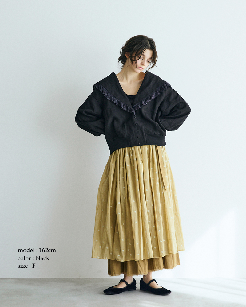 MAGALI(マガリ)コルトレイクリネンレース襟カーディガンbl276