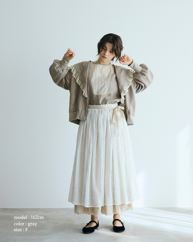 MAGALI(マガリ)コルトレイクリネンレース襟カーディガンbl276