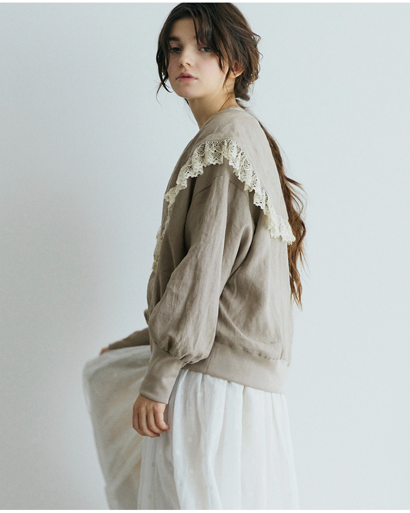 MAGALI(マガリ)コルトレイクリネンレース襟カーディガンbl276
