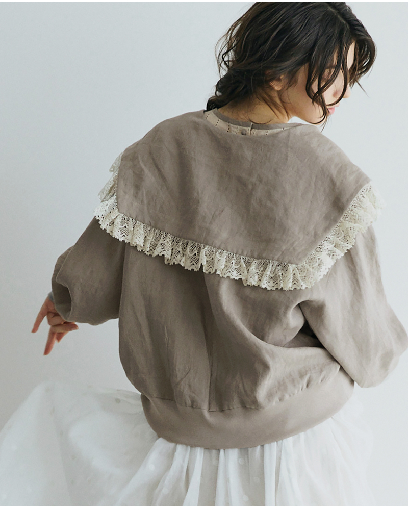 MAGALI(マガリ)コルトレイクリネンレース襟カーディガンbl276