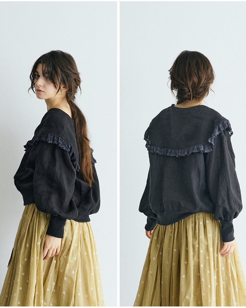 MAGALI(マガリ)コルトレイクリネンレース襟カーディガンbl276