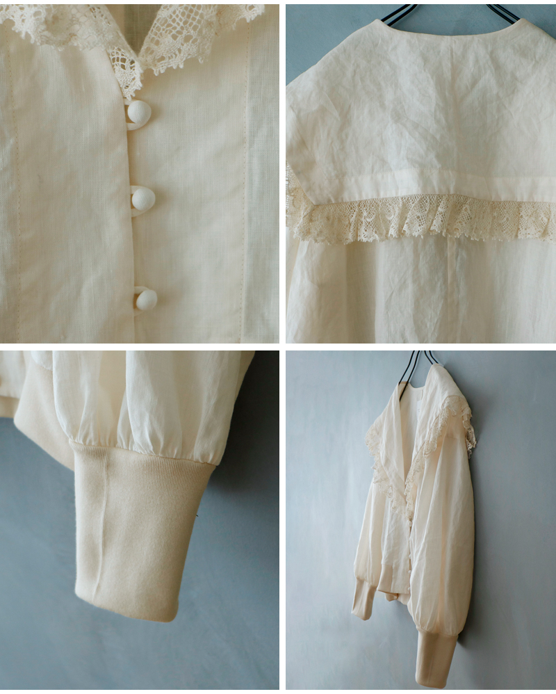 MAGALI(マガリ)コルトレイクリネンレース襟カーディガンbl276