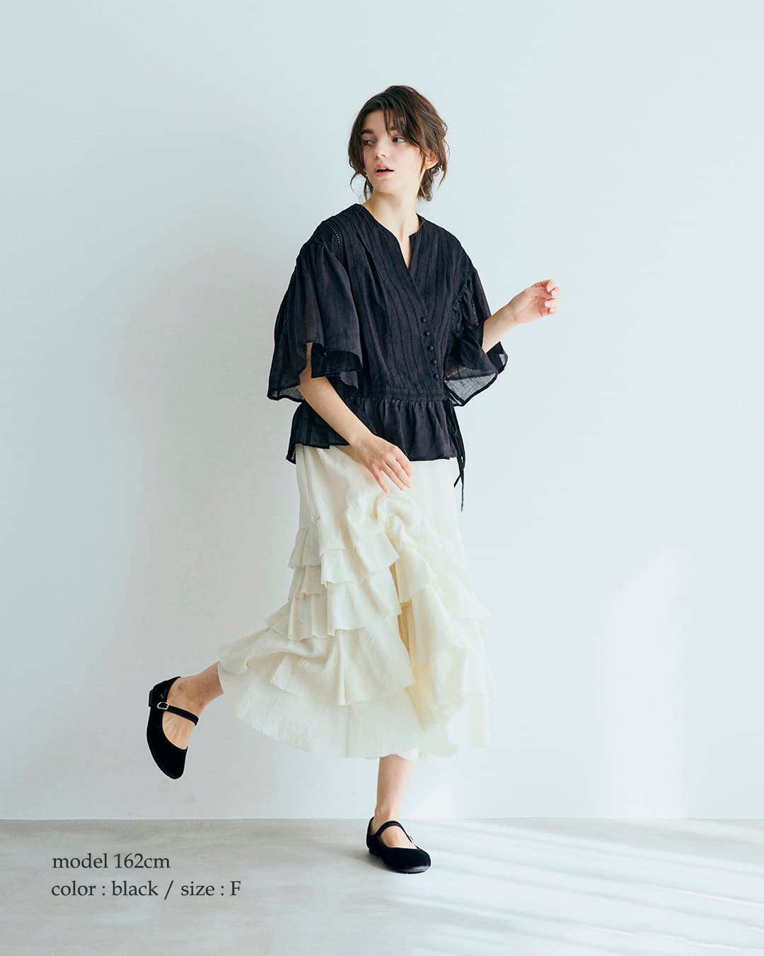 MAGALIコットン レース カシュクール ブラウス bl277