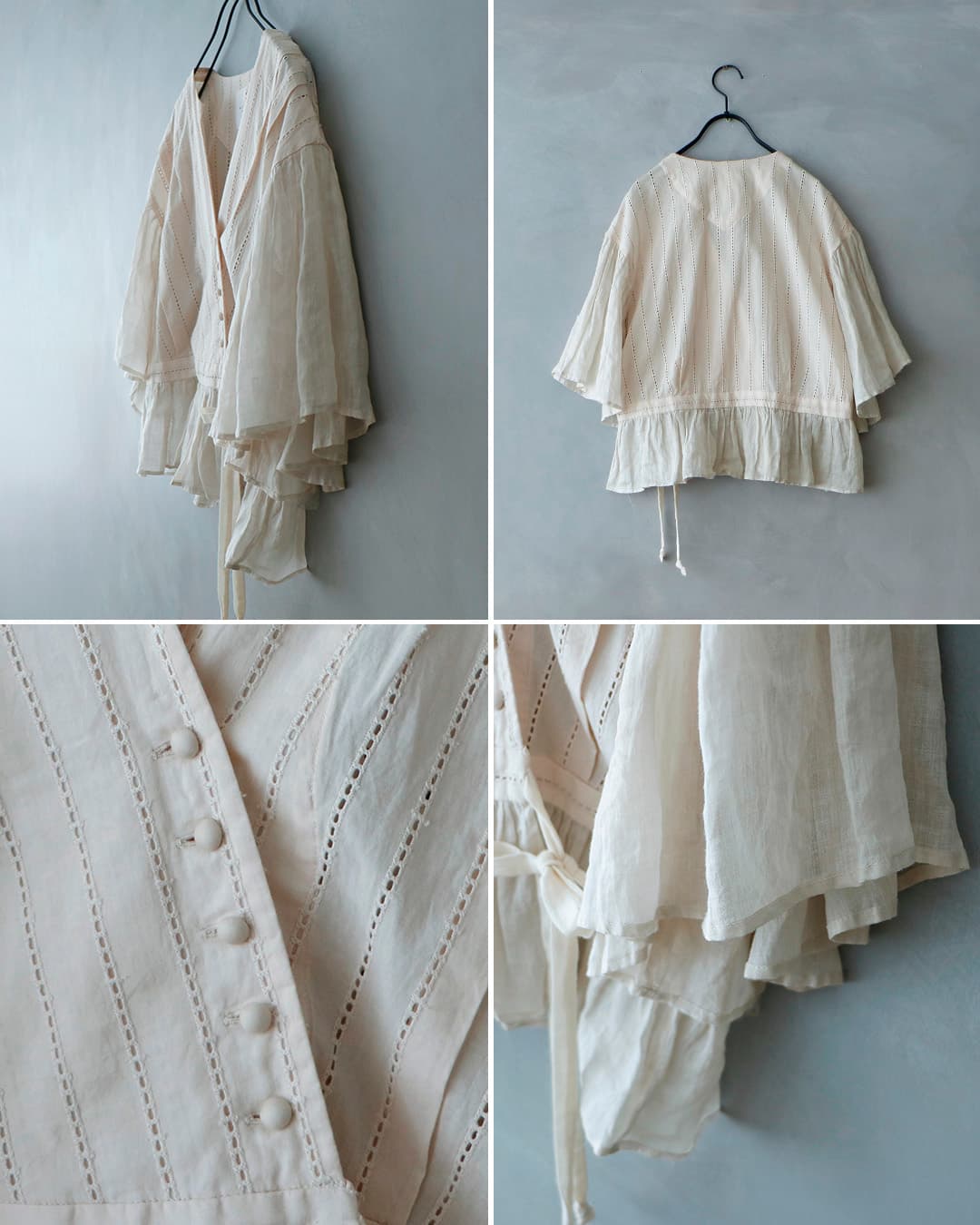 MAGALIコットン レース カシュクール ブラウス bl277