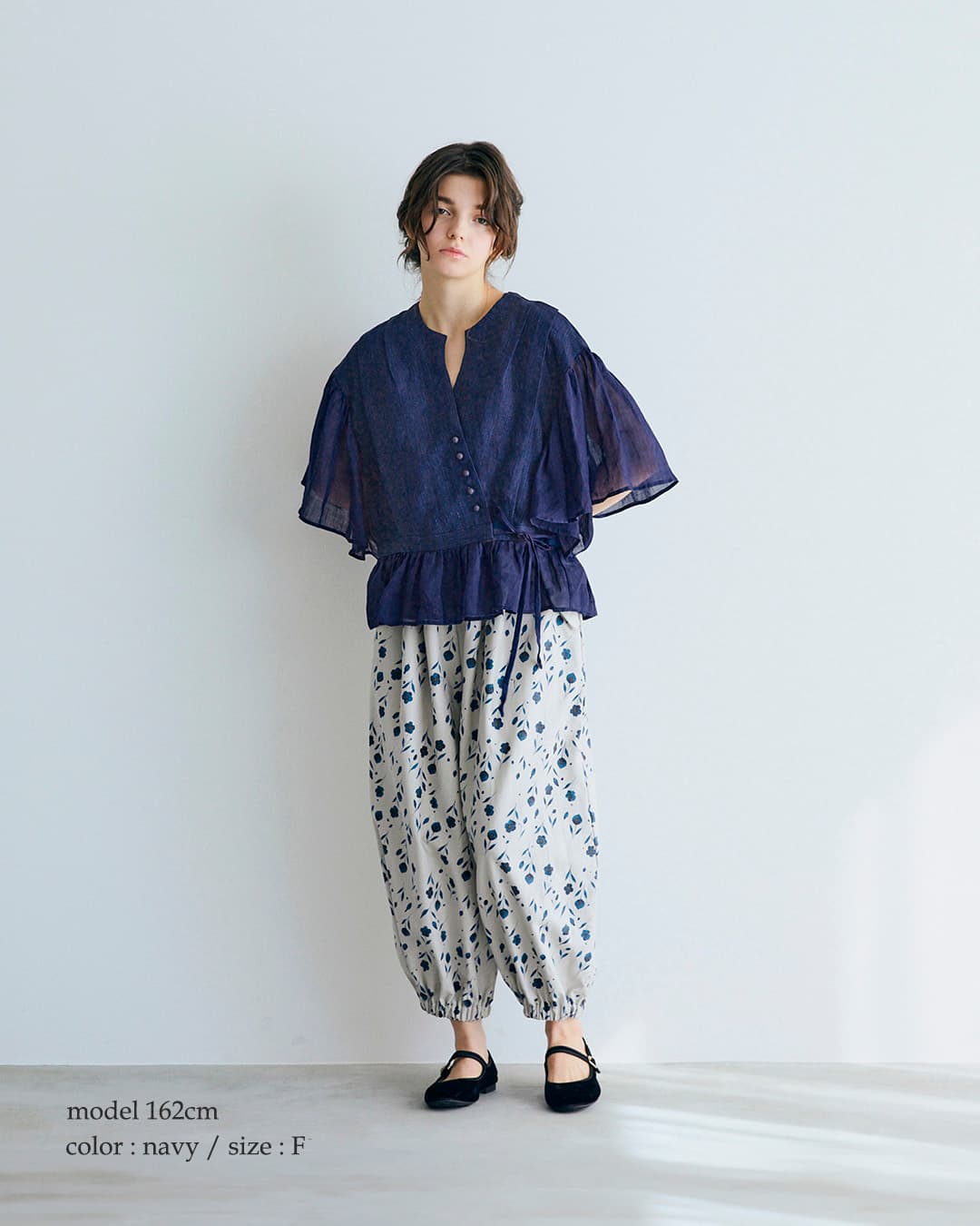 MAGALIインディゴリネン カシュクール ブラウス bl277-same1