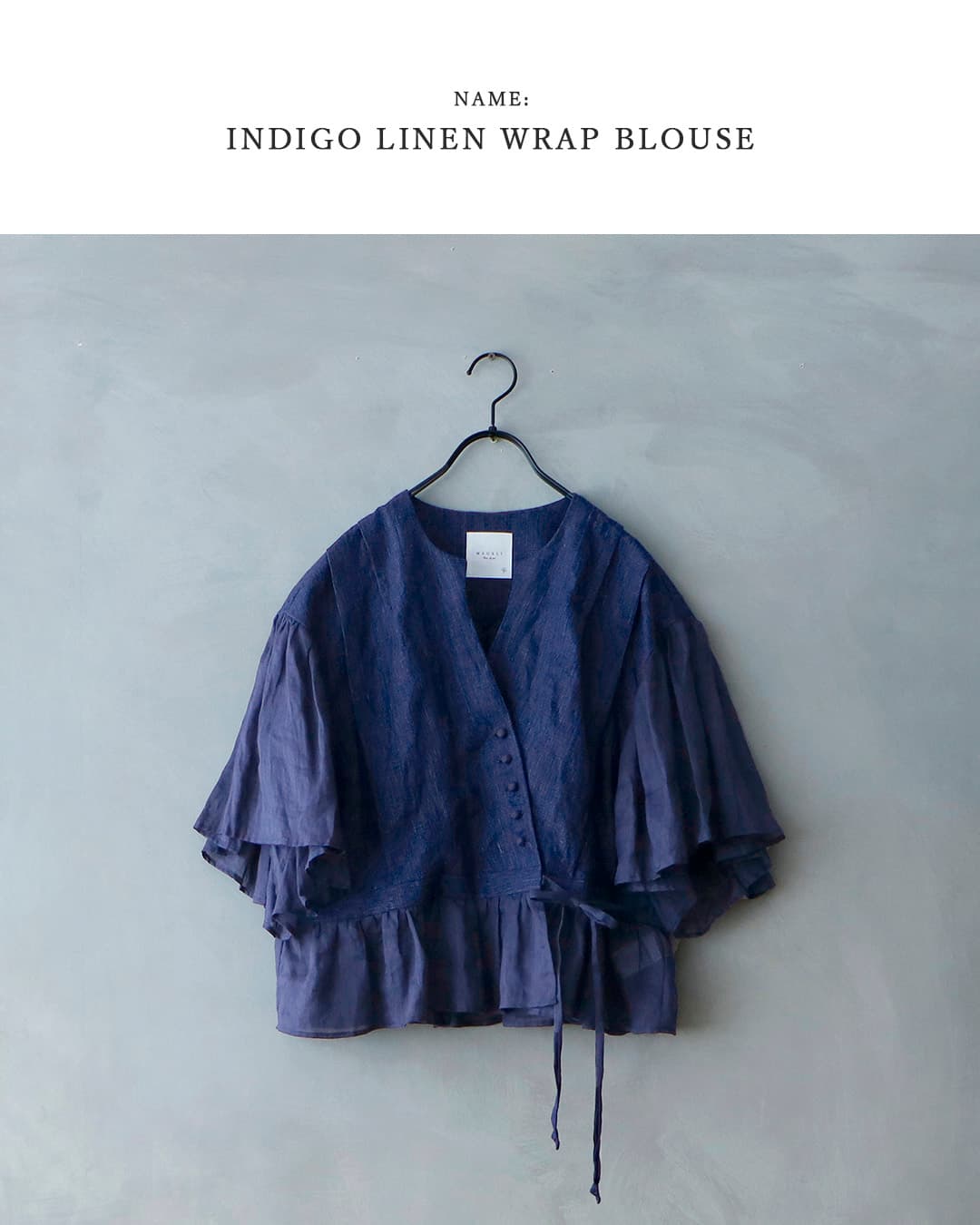 MAGALIインディゴリネン カシュクール ブラウス bl277-same1
