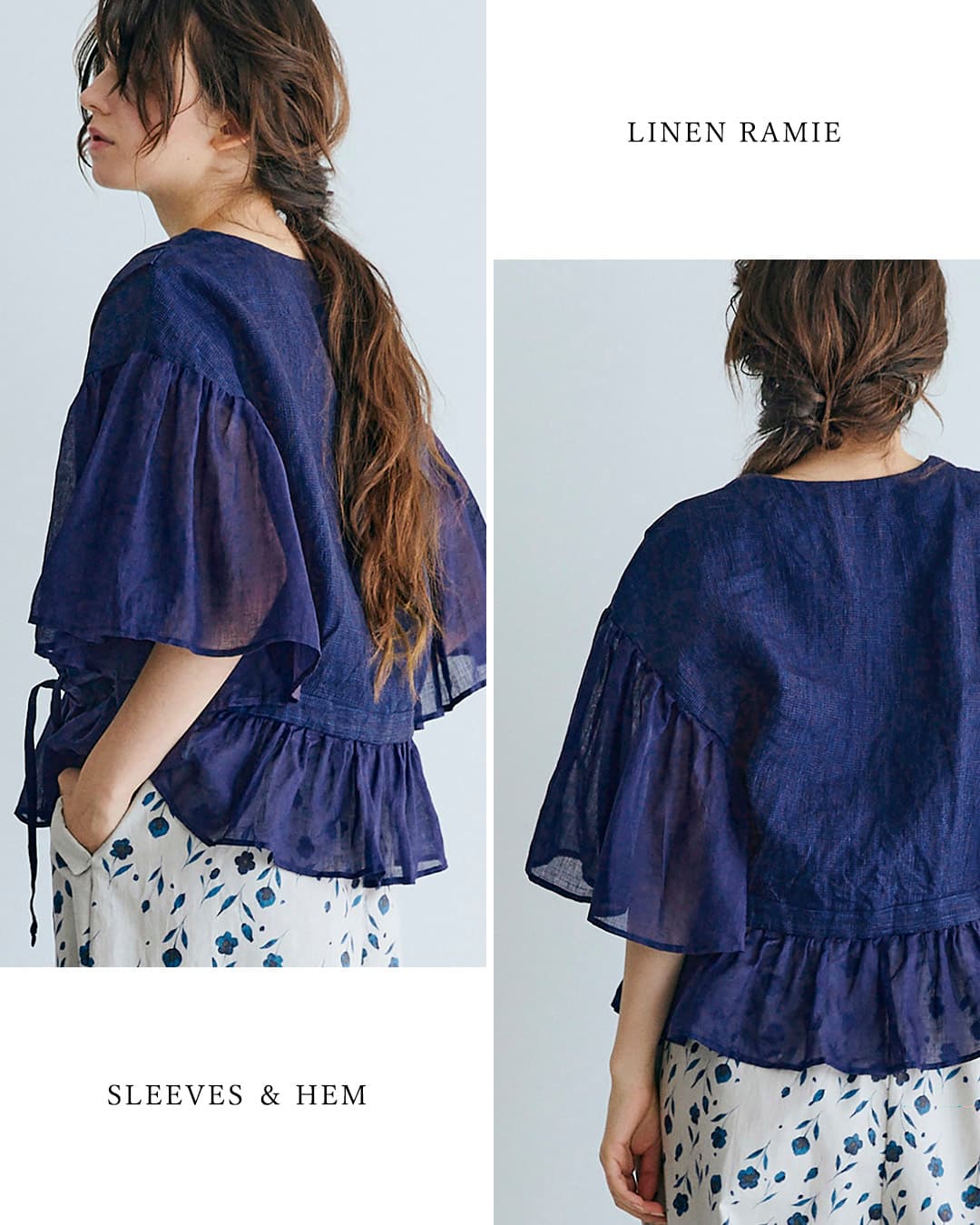 MAGALIインディゴリネン カシュクール ブラウス bl277-same1