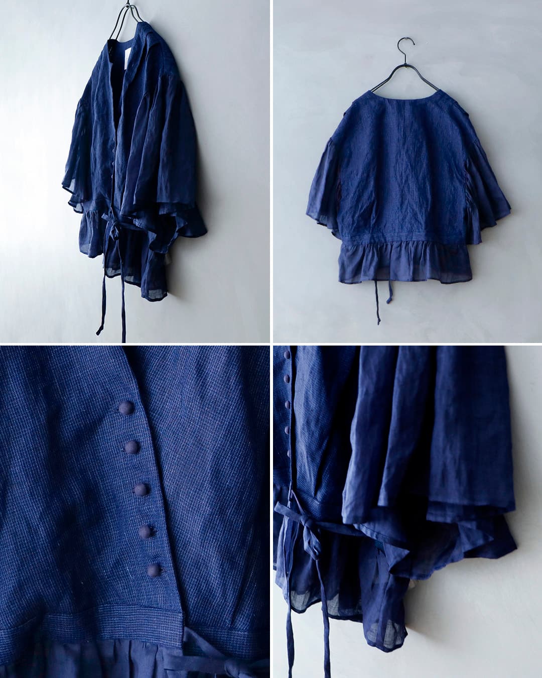 MAGALIインディゴリネン カシュクール ブラウス bl277-same1