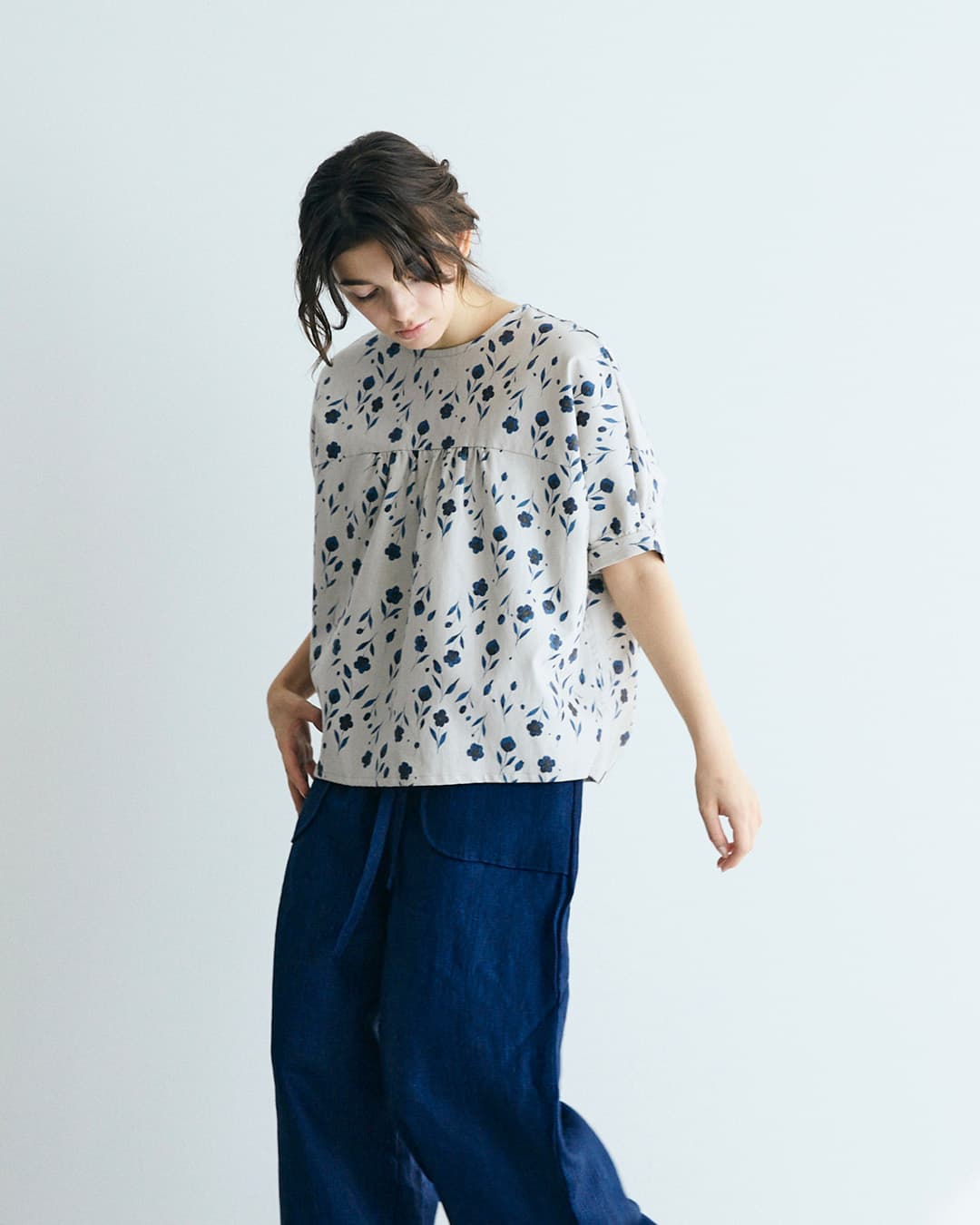 MAGALIFleur de brume コットンリネン ルーミー プルオーバー bl279