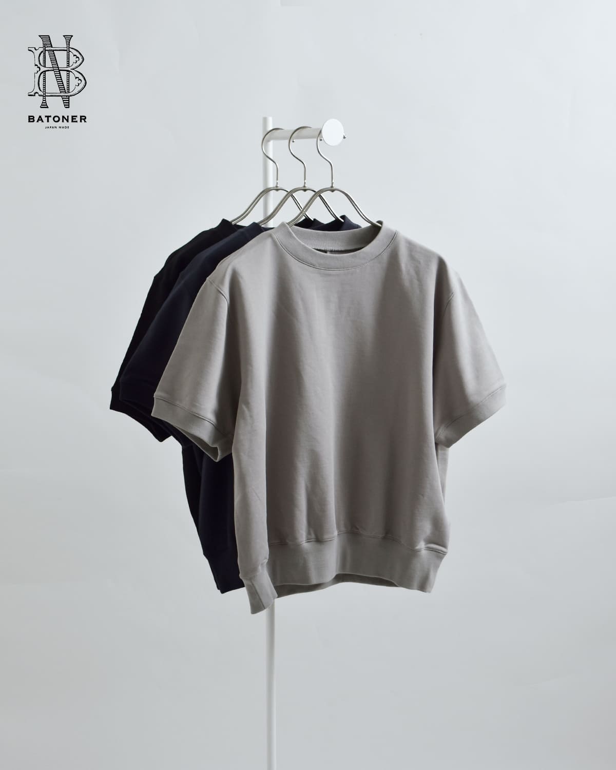 BATONER�R�b�g�� �N���[�l�b�N ���� �v���I�[�o�[ �gULTRA CREAMY INLAY CREW NECK SHORT SLEEVE�h bn-26sl-023