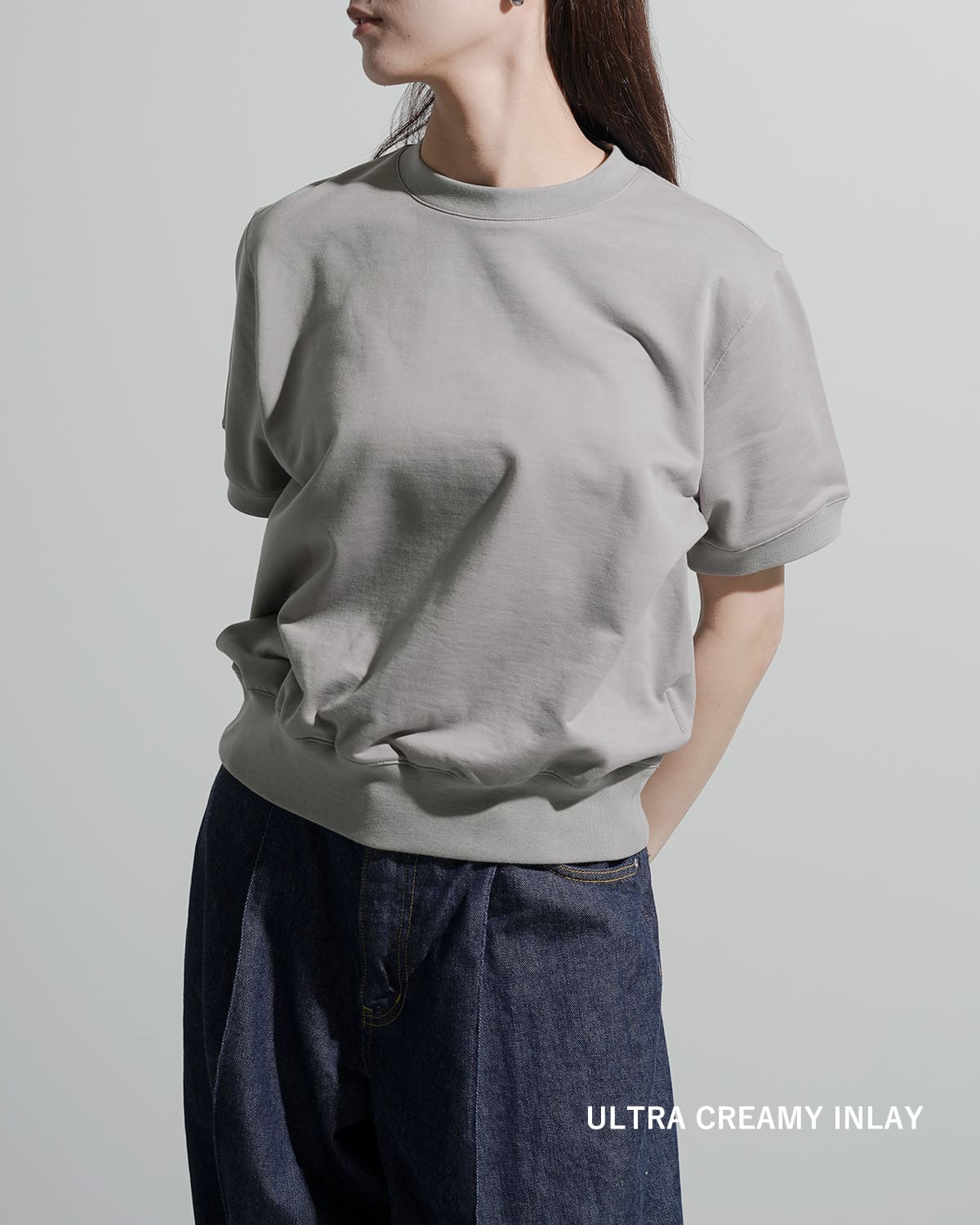 BATONER�R�b�g�� �N���[�l�b�N ���� �v���I�[�o�[ �gULTRA CREAMY INLAY CREW NECK SHORT SLEEVE�h bn-26sl-023