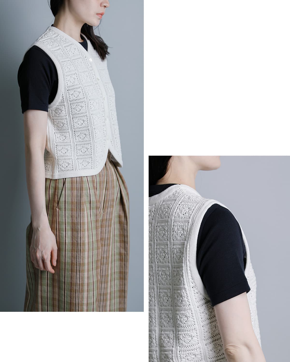 BATONER�O���b�V�[���[�X �I�[�v�� �x�X�g �gGRASSY LACE OPEN VEST�h bn-26sl-030