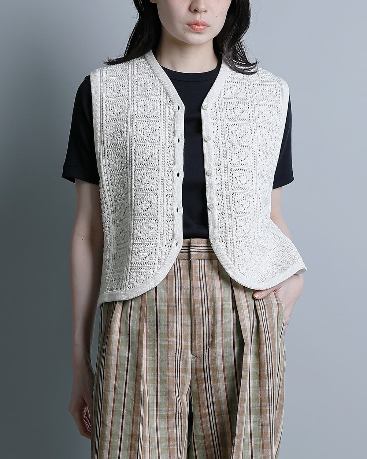 BATONER�O���b�V�[���[�X �I�[�v�� �x�X�g �gGRASSY LACE OPEN VEST�h bn-26sl-030