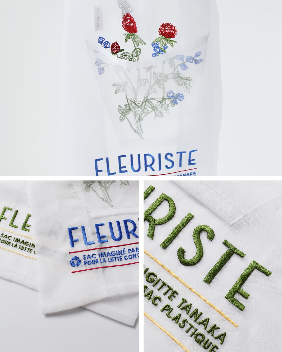 BRIGITTE TANAKA刺繍 トートバッグ “FLEURISTE” bt-mo-fleuriste