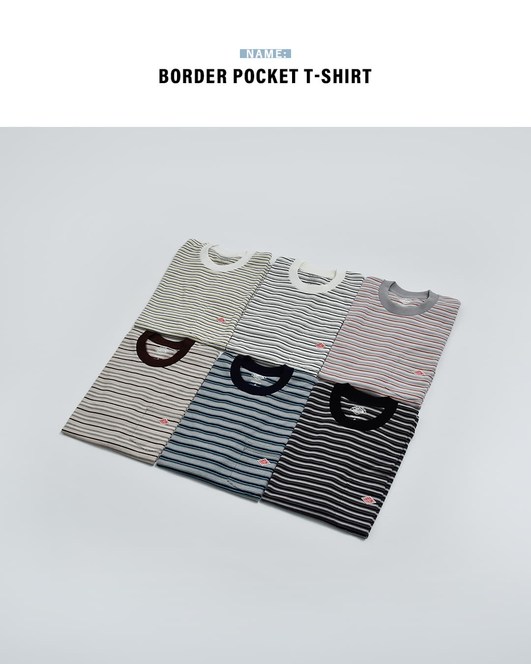 DANTONコットンオープンエンドジャージー ボーダー ポケット Tシャツ dt-c0197tcb-same2