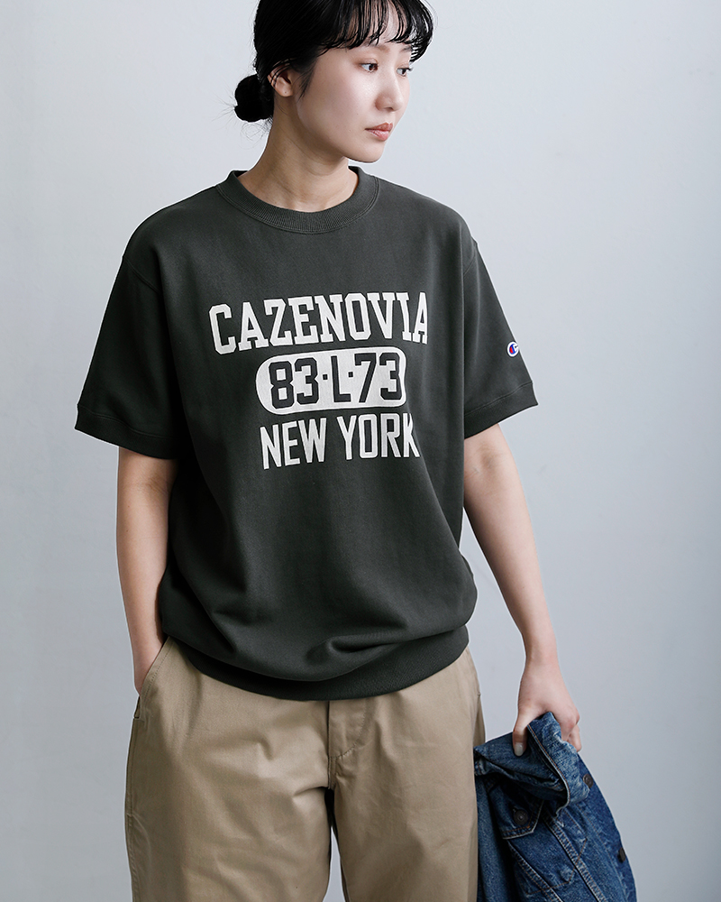 Championフレンチテリー 半袖 プリント スウェットシャツ c3-d016