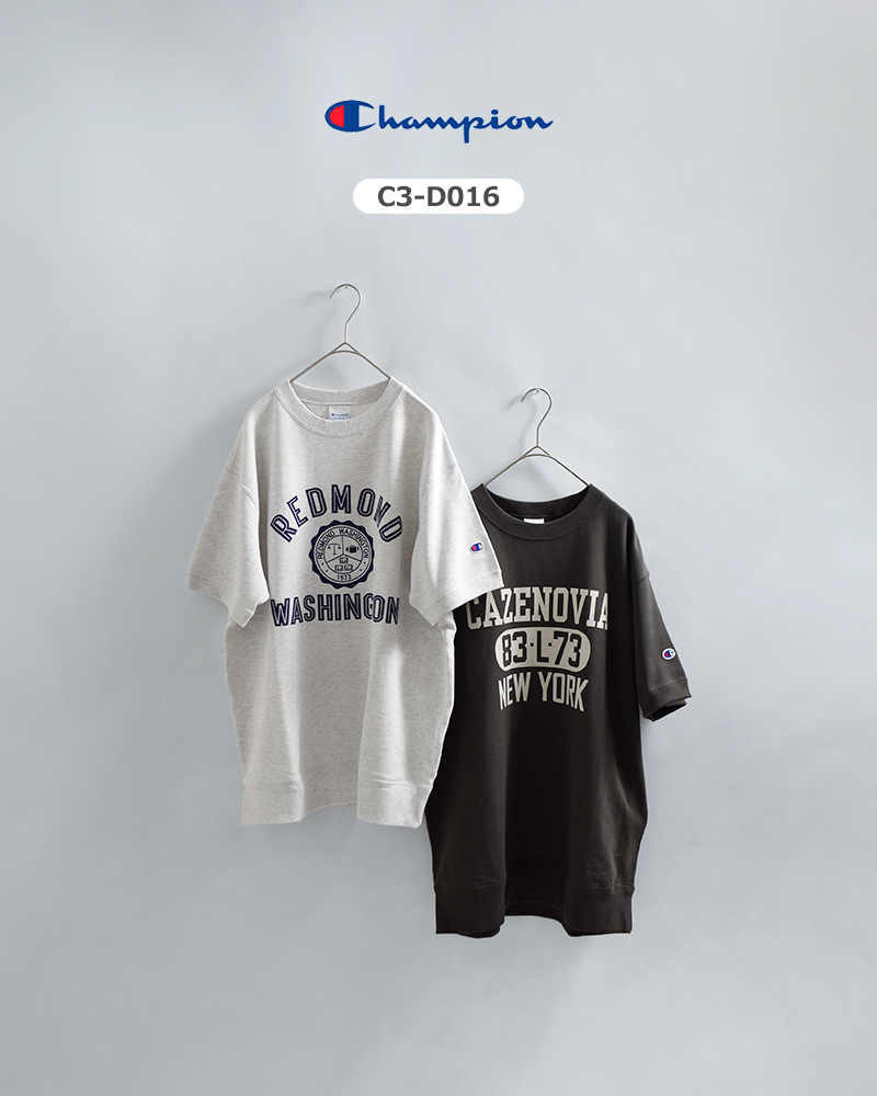 Championフレンチテリー 半袖 プリント スウェットシャツ c3-d016