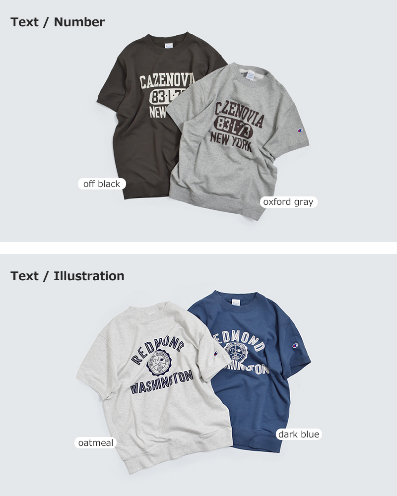 Championフレンチテリー 半袖 プリント スウェットシャツ c3-d016