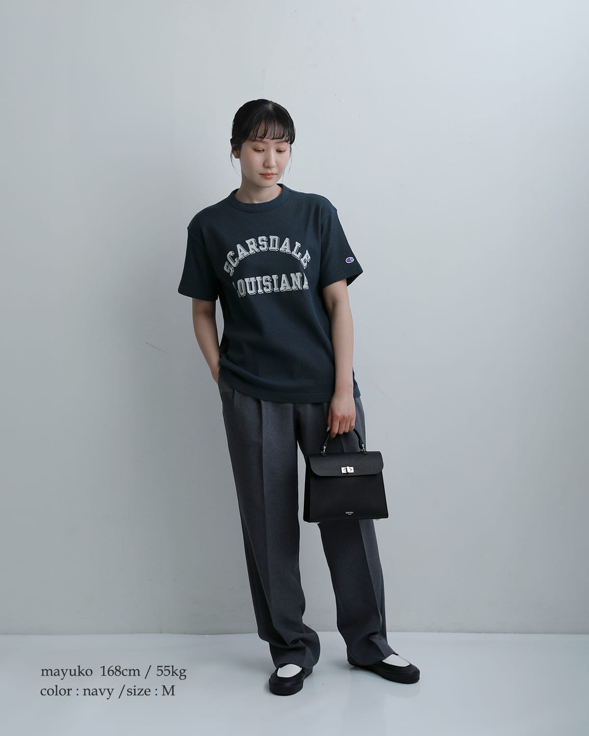 Championコットン 半袖 プリントワッフルTシャツ c3-d349