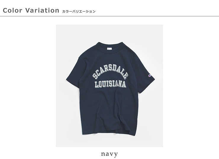 Championコットン 半袖 プリントワッフルTシャツ c3-d349