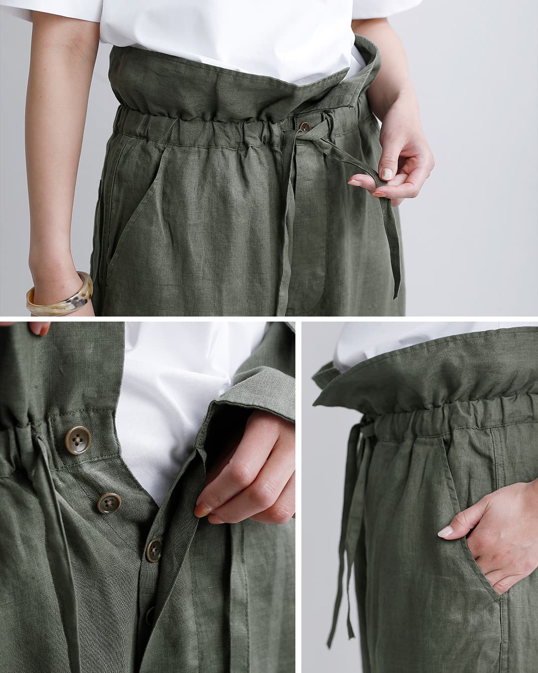 CLOTH ACROSS(クロスアクロス)リネン ミリタリー イージー パンツ LINEN MILITARY EASY PANTS ca26s06