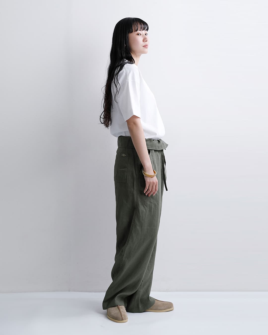 CLOTH ACROSS(クロスアクロス)リネン ミリタリー イージー パンツ LINEN MILITARY EASY PANTS ca26s06