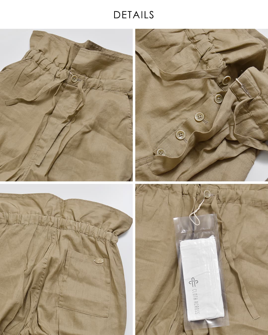 CLOTH ACROSS(クロスアクロス)リネン ミリタリー イージー パンツ LINEN MILITARY EASY PANTS ca26s06