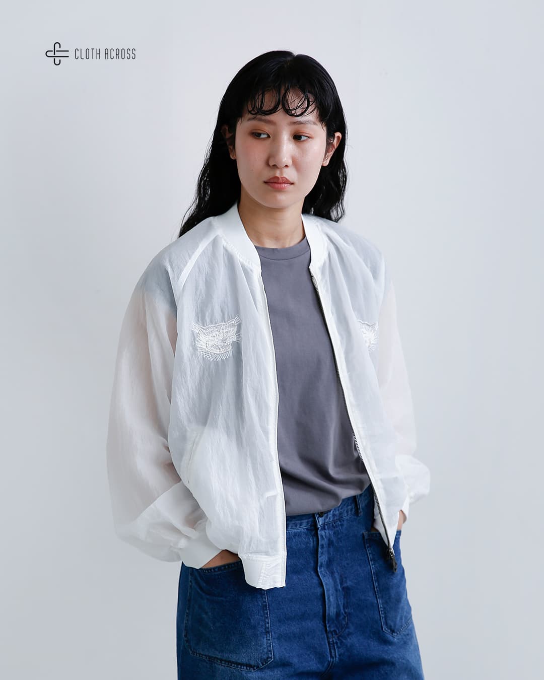 CLOTH ACROSS クロスアクロス シアー スーベニア ブルゾン SHEER CLOTH ACROSS クロスアクロス シアー スーベニア ブルゾン SHEER