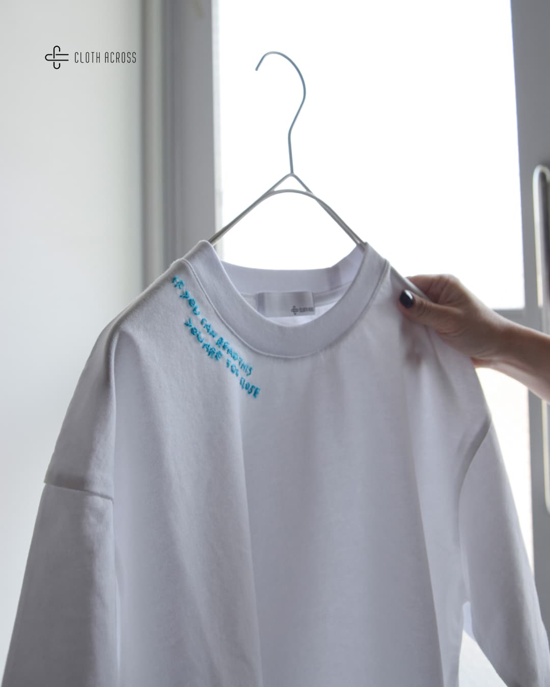 CLOTH ACROSSコットン 天竺 エッジング加工 刺繍 Tシャツ S/S T CLOSE ca26s09