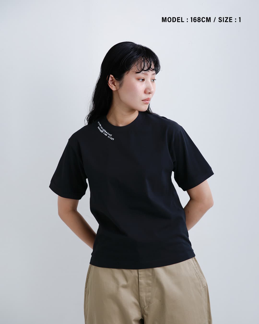 CLOTH ACROSSコットン 天竺 エッジング加工 刺繍 Tシャツ S/S T CLOSE ca26s09