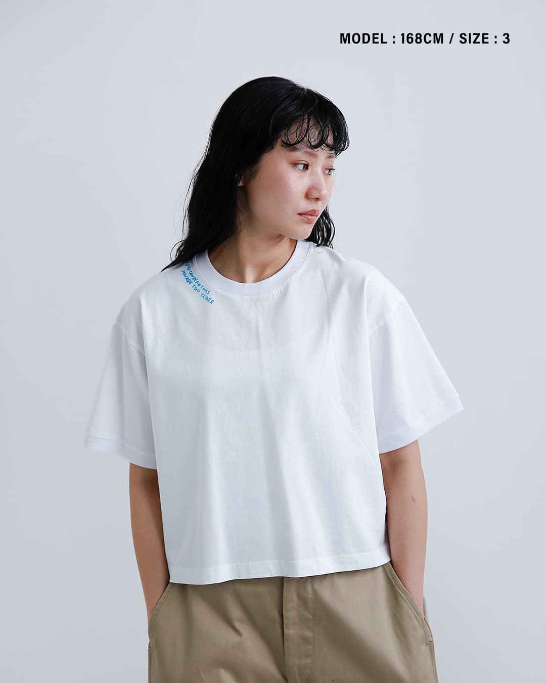 CLOTH ACROSSコットン 天竺 エッジング加工 刺繍 Tシャツ S/S T CLOSE ca26s09