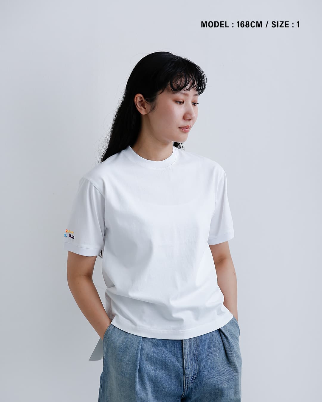 CLOTH ACROSSコットン 天竺 エッジング加工 刺繍 Tシャツ S/S T OVERTHINK ca26s10