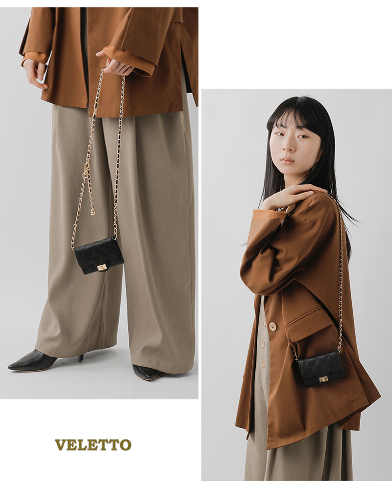 VELETTO(ベレット)ヴィーガンスムースレザーショルダーバッグce-25040-pu