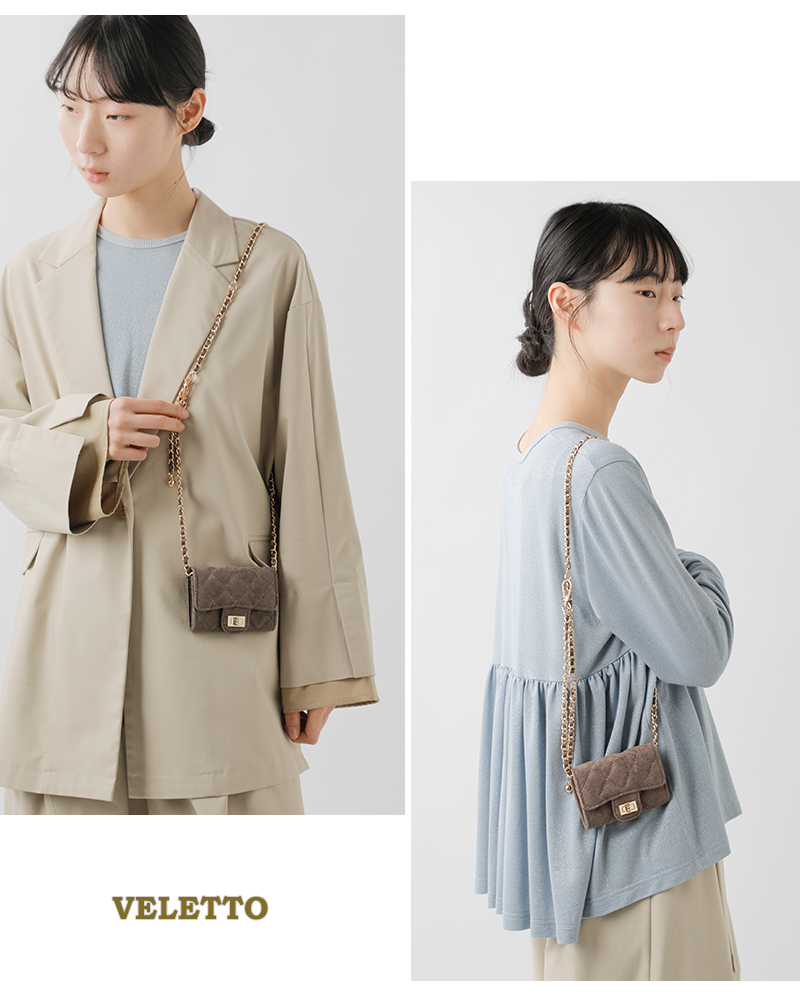 VELETTO(ベレット)ヴィーガンスエードレザーショルダーバッグce-25040-su