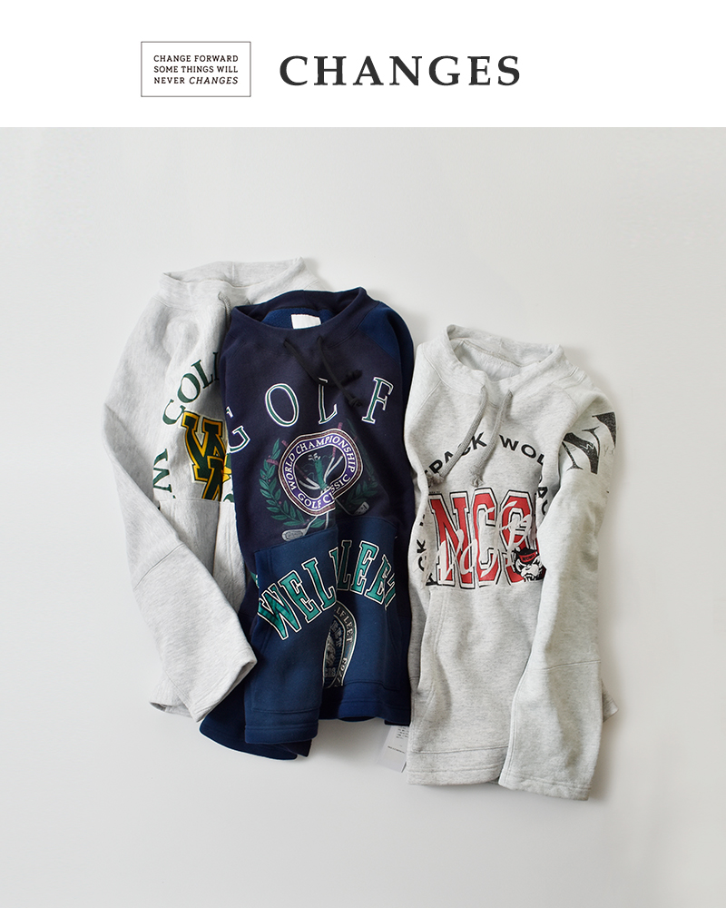 CHANGES(チェンジーズ)リメイクラグランスリーブ裏起毛プルオーバーch2022