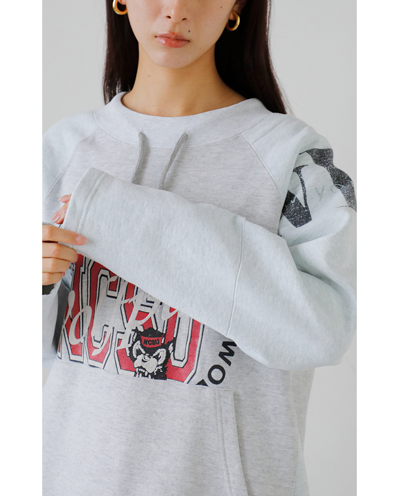 CHANGES チェンジーズ リメイク ラグランスリーブ 裏起毛 プルオーバー