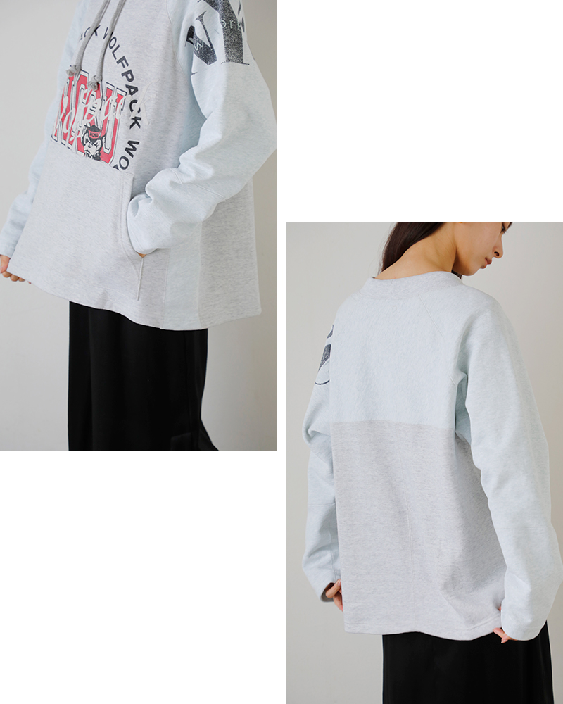 CHANGES(チェンジーズ)リメイクラグランスリーブ裏起毛プルオーバーch2022