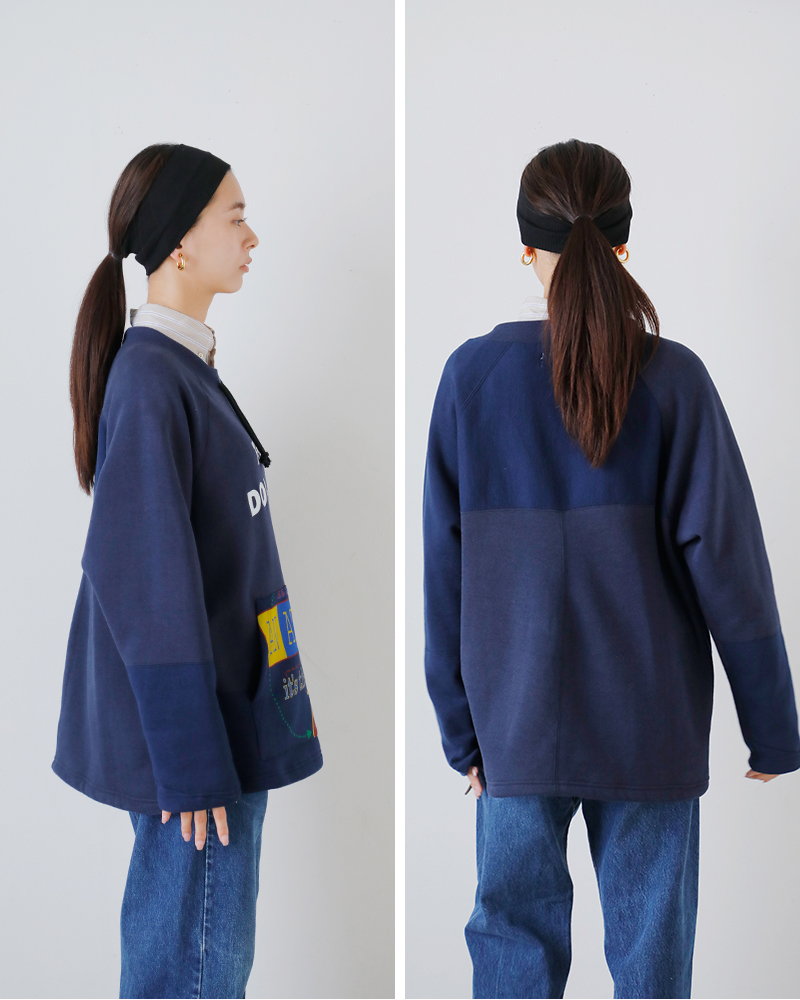 CHANGES(チェンジーズ)リメイクラグランスリーブ裏起毛プルオーバーch2022