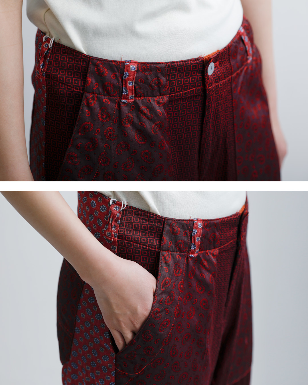 CHANGES(チェンジーズ)サテン リメイク マルチ パンツ ch4110