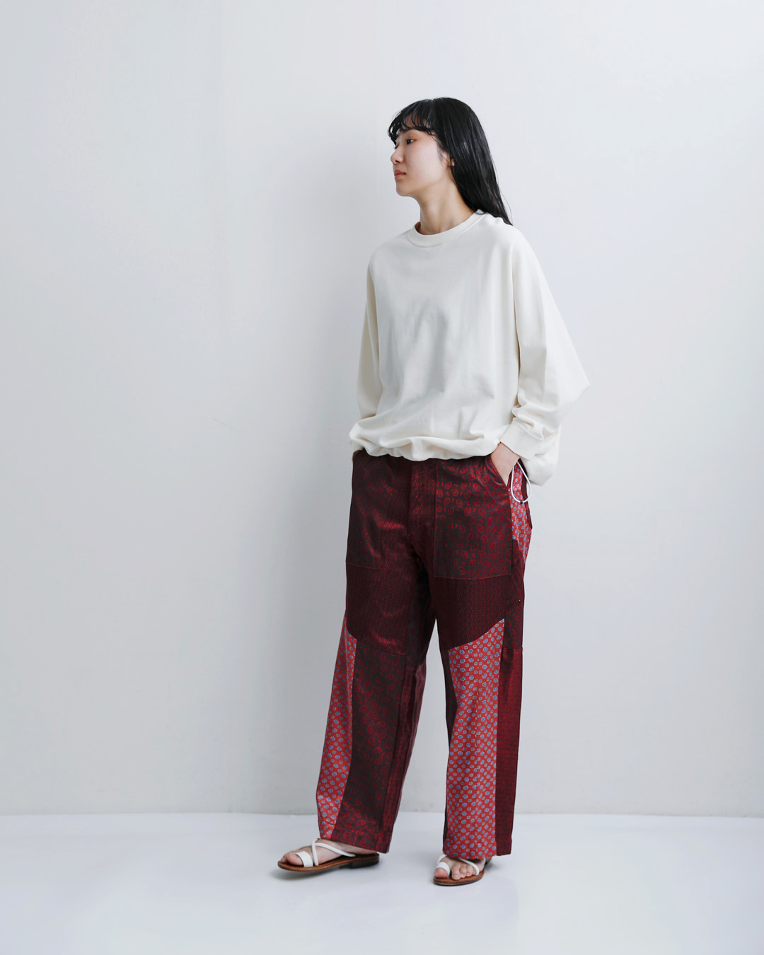 CHANGES(チェンジーズ)サテン リメイク マルチ パンツ ch4110