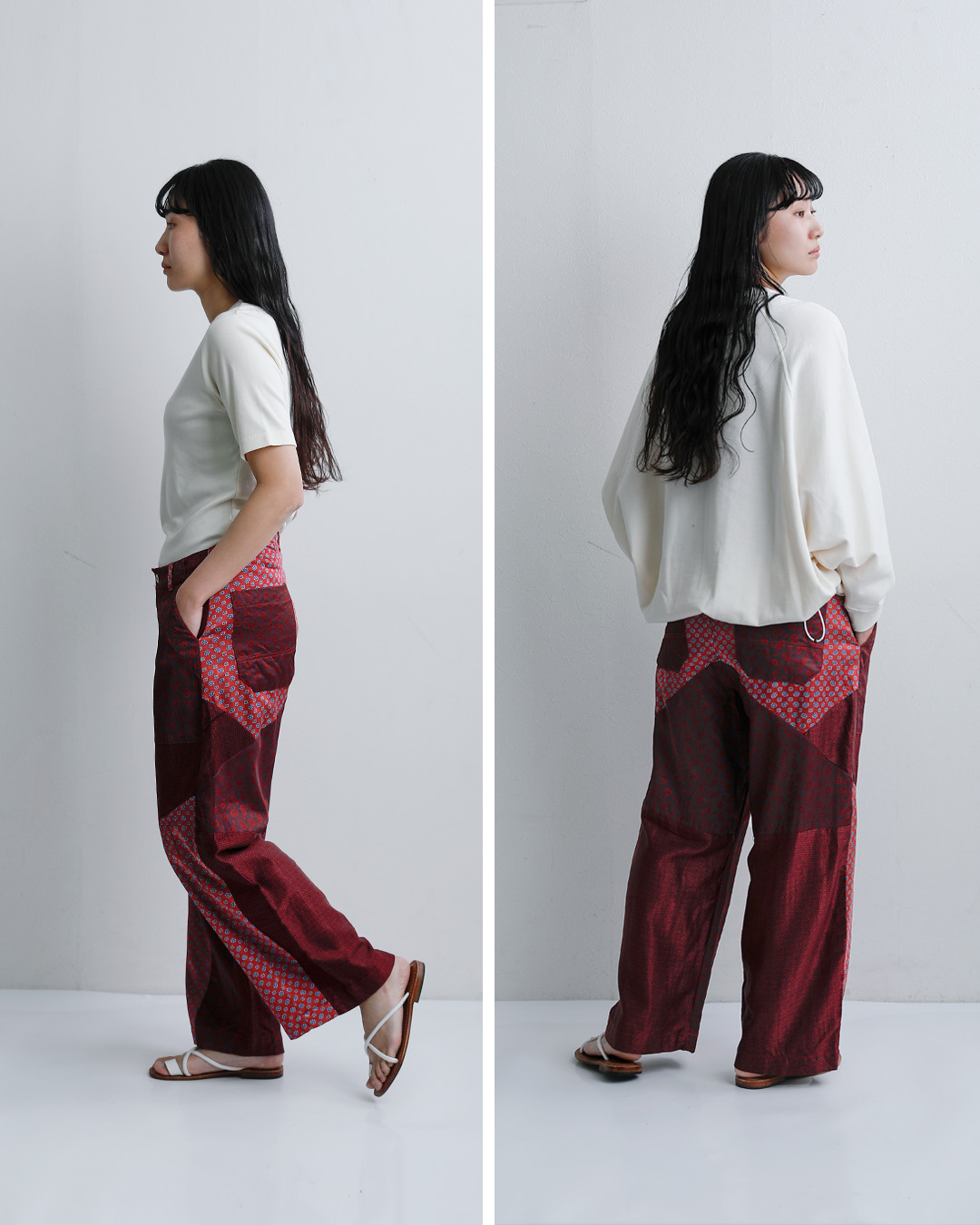 CHANGES(チェンジーズ)サテン リメイク マルチ パンツ ch4110