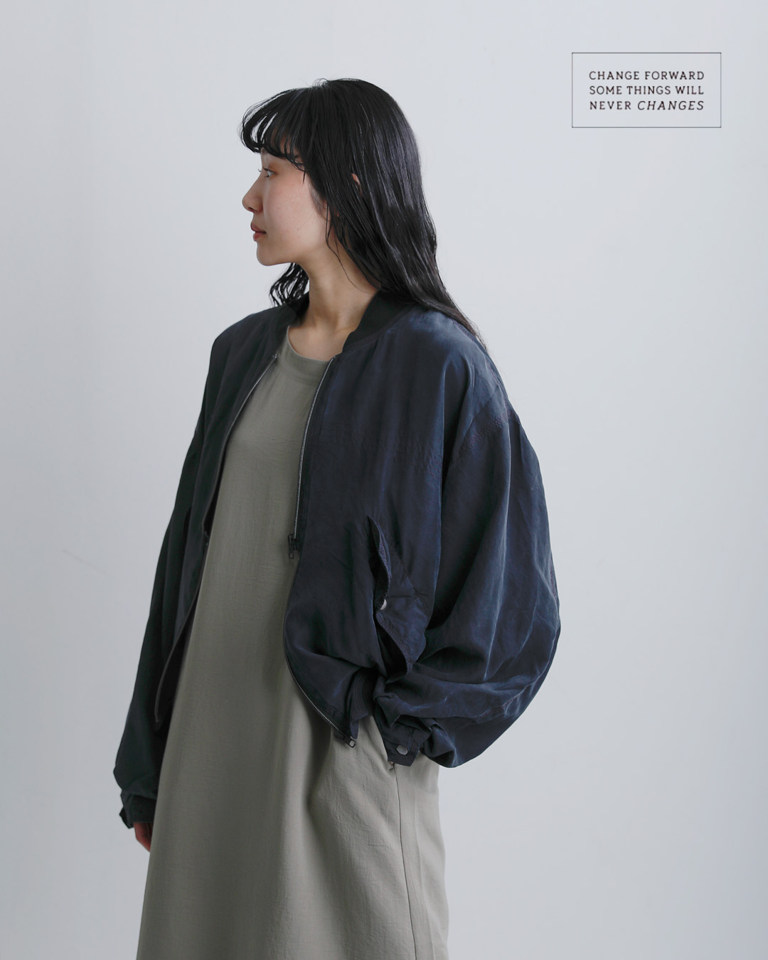 CHANGES(チェンジーズ)リメイク ジップ シルク ジャケット ch5041