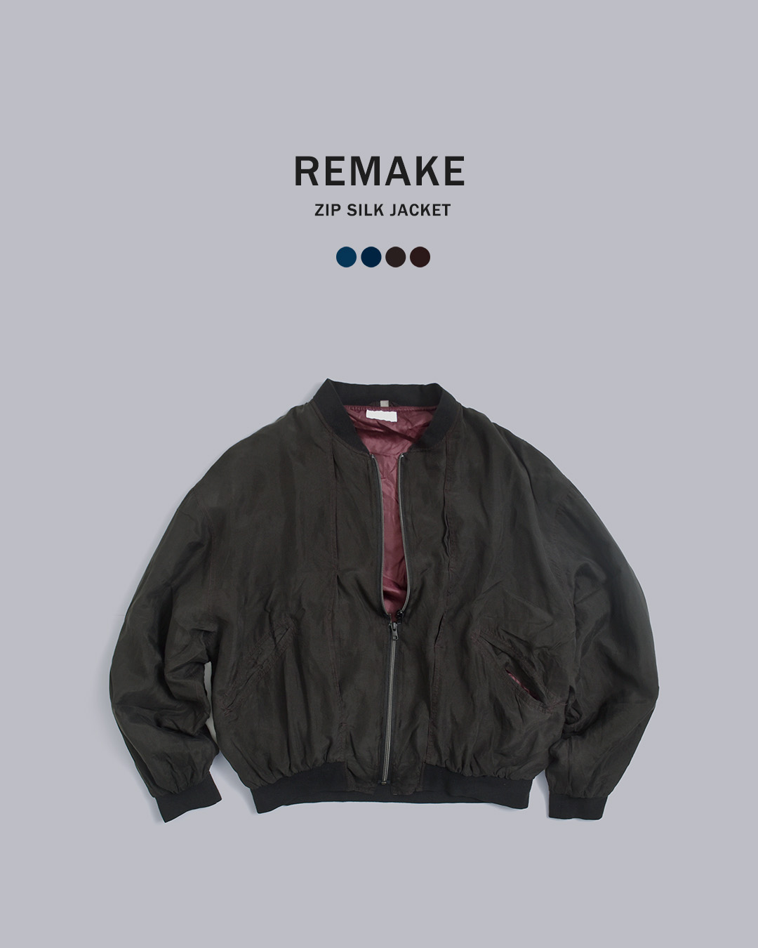 CHANGES(チェンジーズ)リメイク ジップ シルク ジャケット ch5041