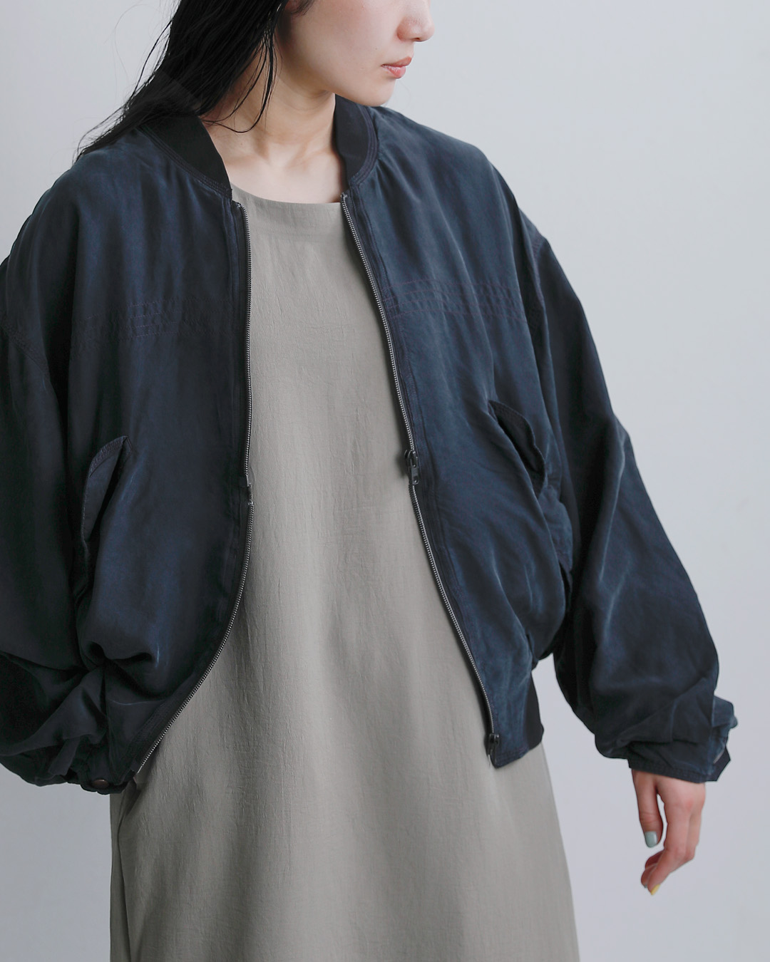 CHANGES(チェンジーズ)リメイク ジップ シルク ジャケット ch5041