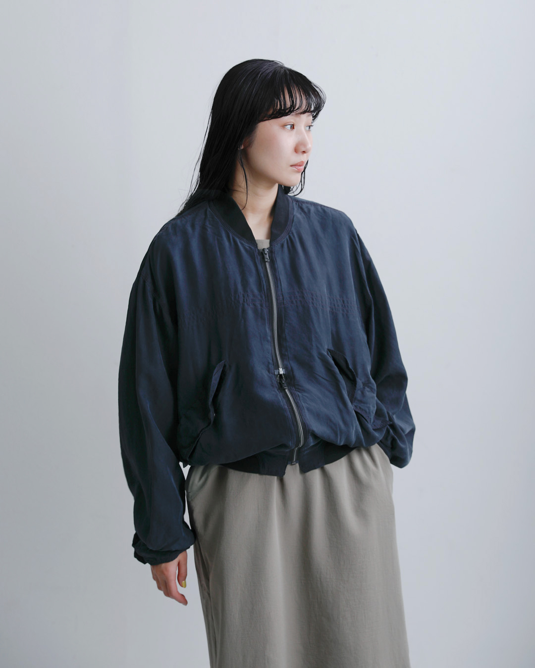 CHANGES(チェンジーズ)リメイク ジップ シルク ジャケット ch5041