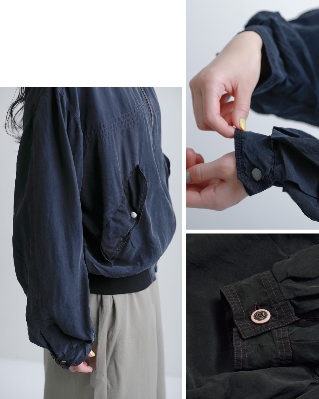 CHANGES(チェンジーズ)リメイク ジップ シルク ジャケット ch5041