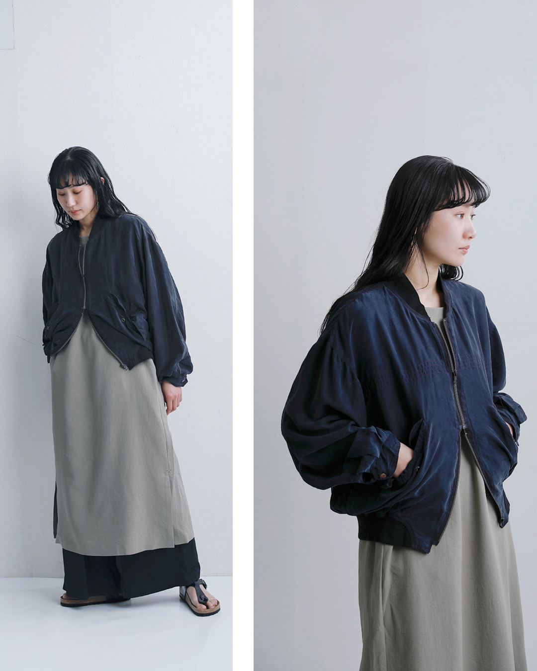 CHANGES(チェンジーズ)リメイク ジップ シルク ジャケット ch5041