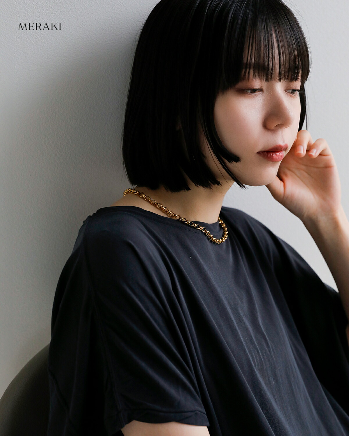 MERAKI(メラキ)淡水パール チャンキートグル ネックレスchunky-tog-nc